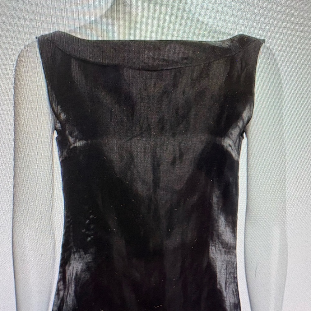 CHANEL Black Satin Tank Top